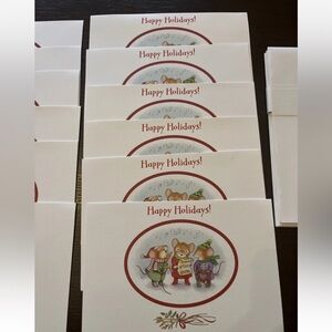 12 Unused Vintage Christmas Greeting Card Mouse Ambassador